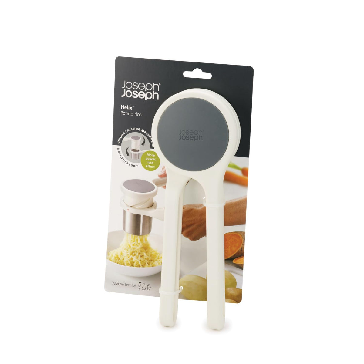 Joseph Joseph Helix ricer in kitchen illustrating dishwasher-safe convenience