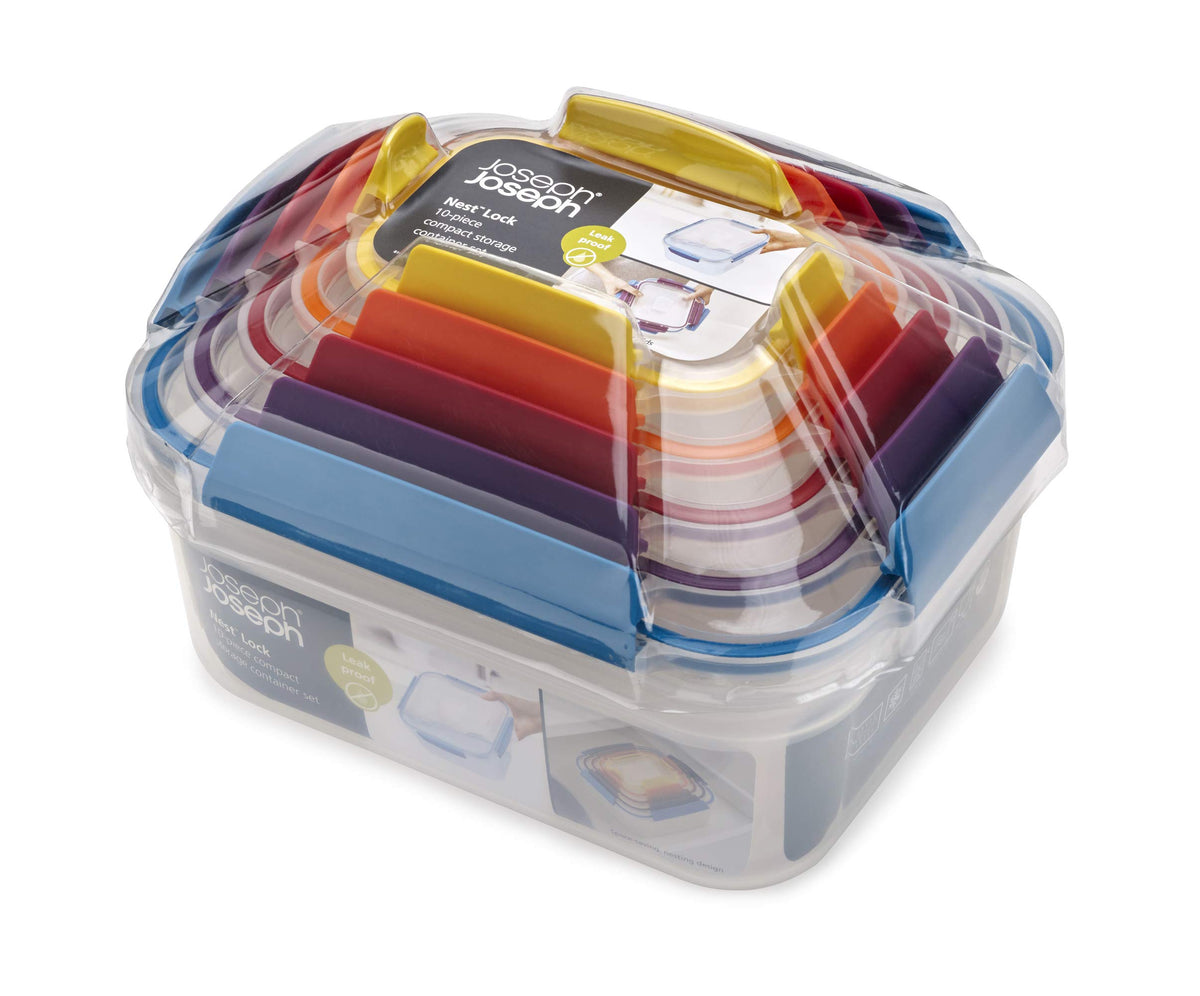 Joseph Joseph Nest Lock in fridge shows compact nesting for efficient storage.