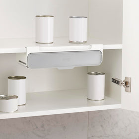 Joseph Joseph spice rack pull-out drawer demonstrates easy access to jars in your cabinet.