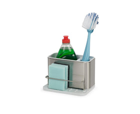 Joseph Joseph Surface sink caddy main compartment keeps bottles and brushes neatly organized.
