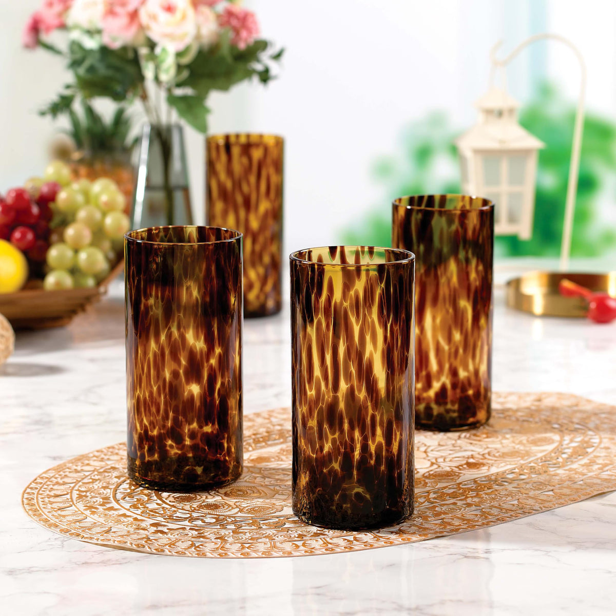 Joseph Sedgh Collection highball glass suited for mojitos and iced coffee, stylish and stackable.