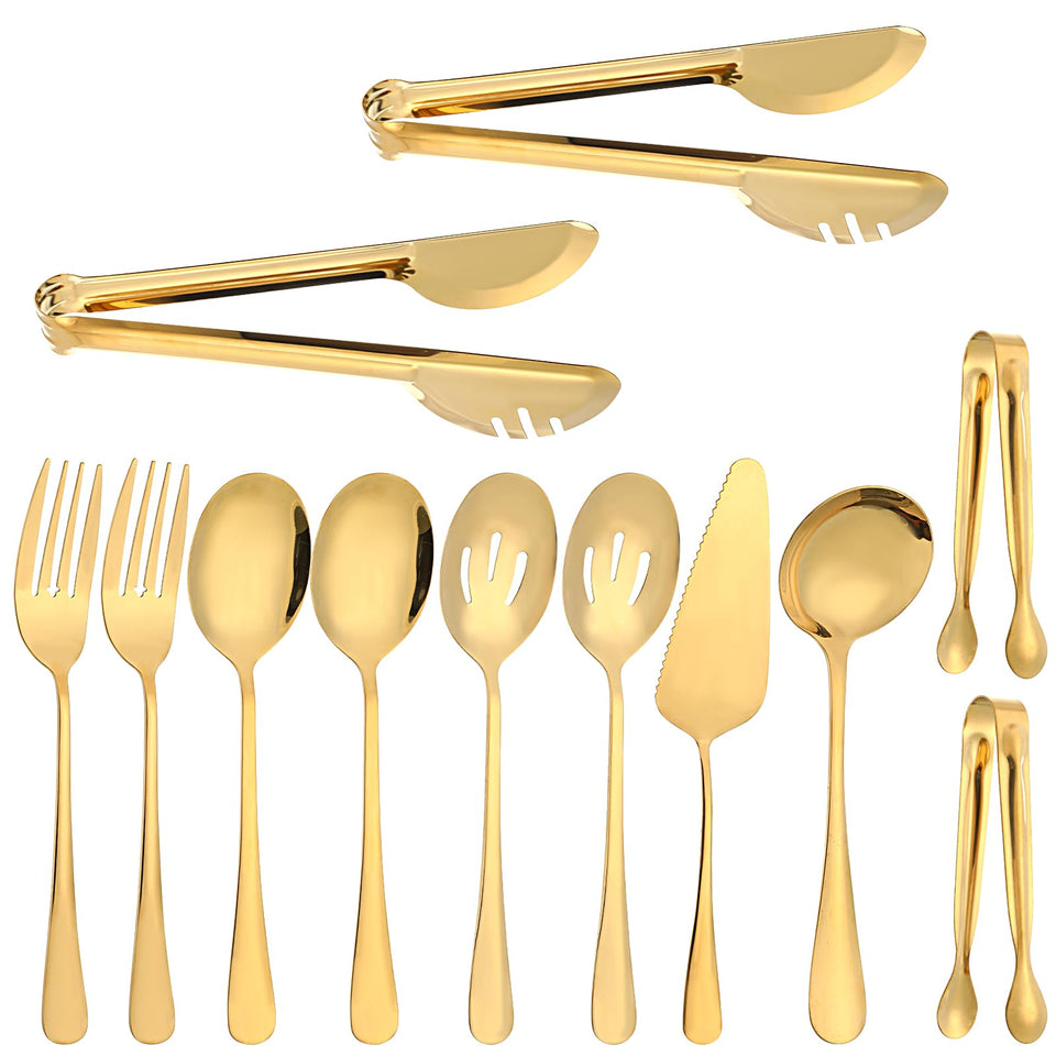 Josjoou gold serving spoons for elegant party serving and easy portioning