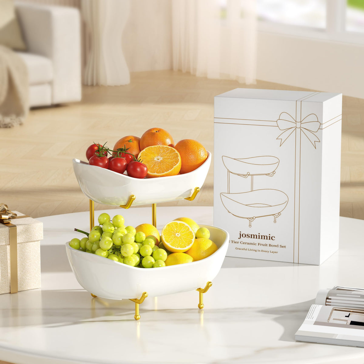 Josmimic close up of glossy BPA free ceramic bowls with durable finish
