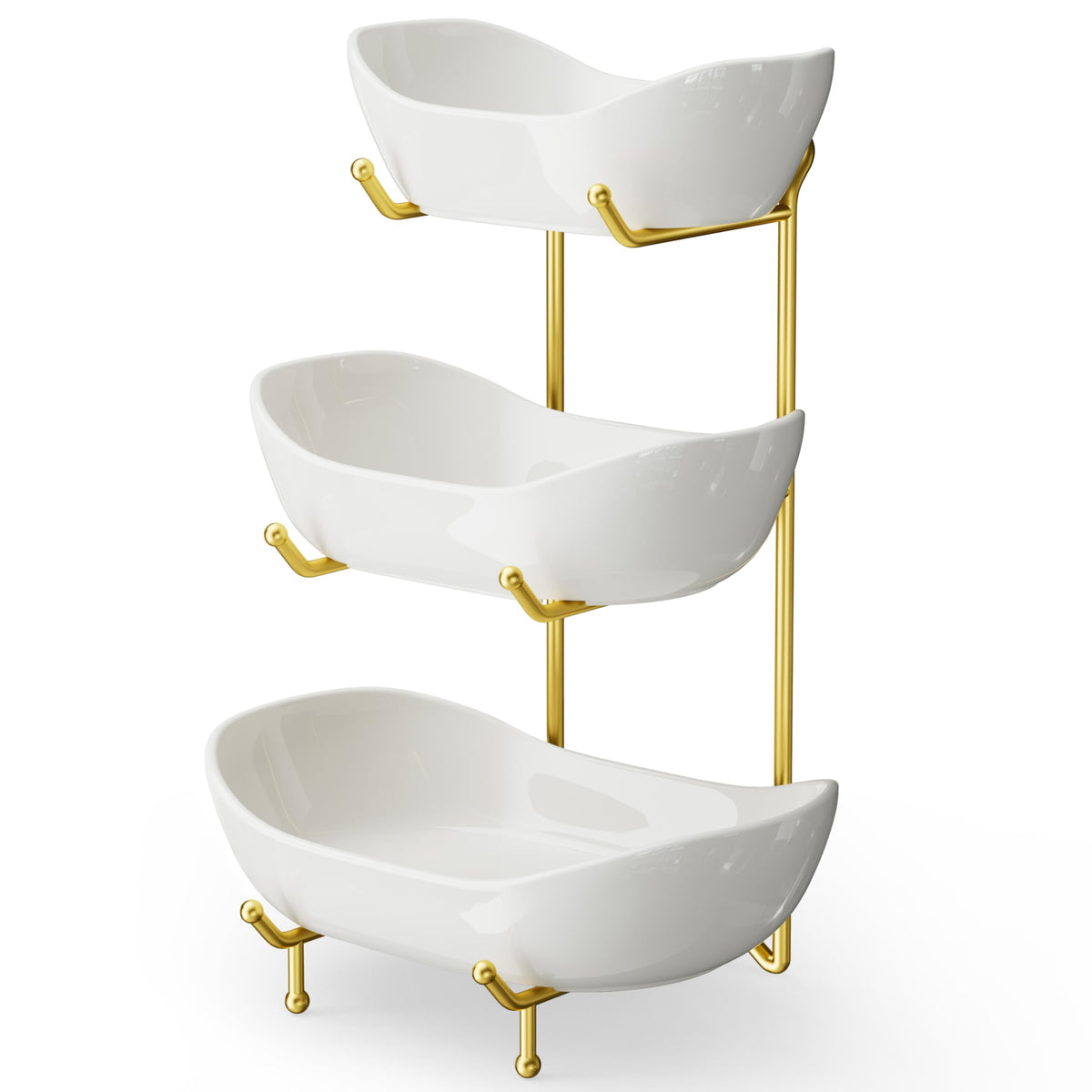 Josmimic modern ceramic bowl with gold accents enhances any countertop