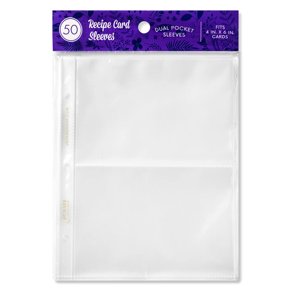 Jot & Mark binder page protectors for 4x6 cards keep recipes neat and protected.