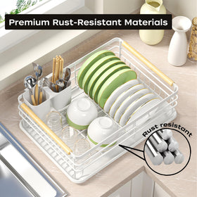jouzevic dish-drainer with removable water drainboard for easy cleaning