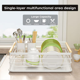 jouzevic dish rack thickened metal frame for sturdy support during drying