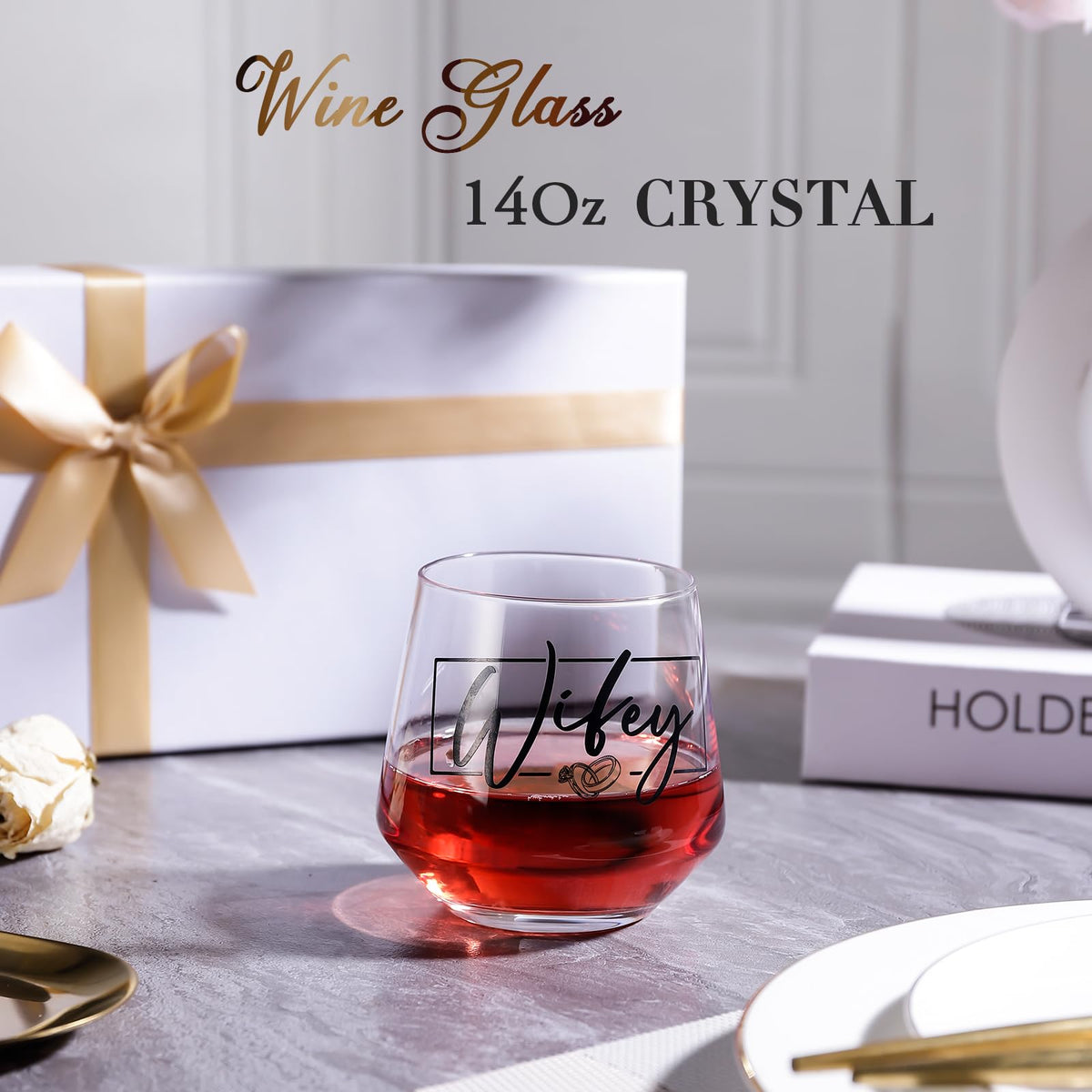 JOVGANK Custom hand blown glasses in a thoughtful gift set