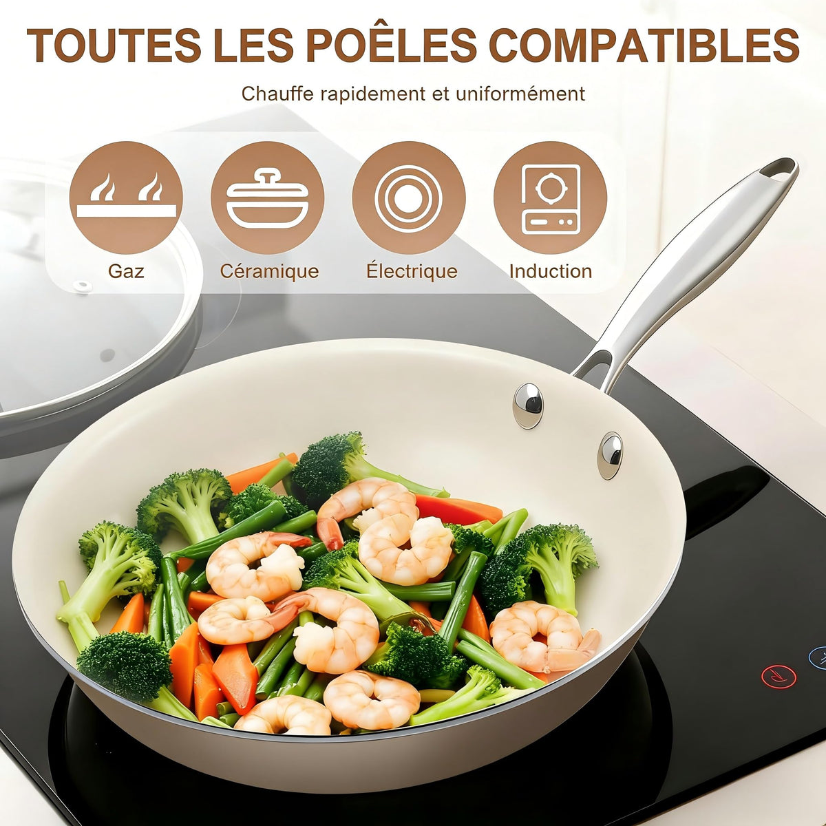 Jovire pan base delivers even heating across burners.