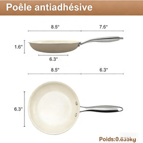 Jovire pan with stainless steel handle remains cool during cooking.
