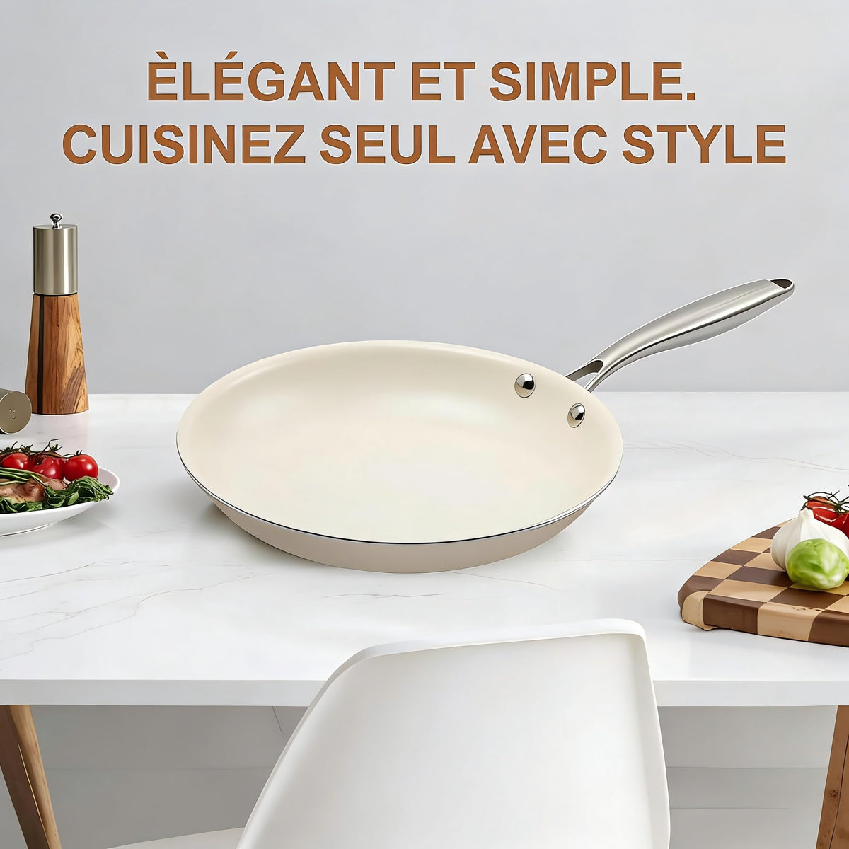 Jovire ceramic pan ready for daily kitchen use and meals.