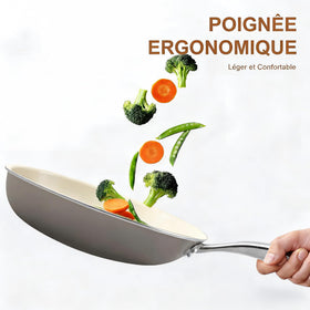 Jovire pan surface wipes clean, simplifying post dinner cleanup.