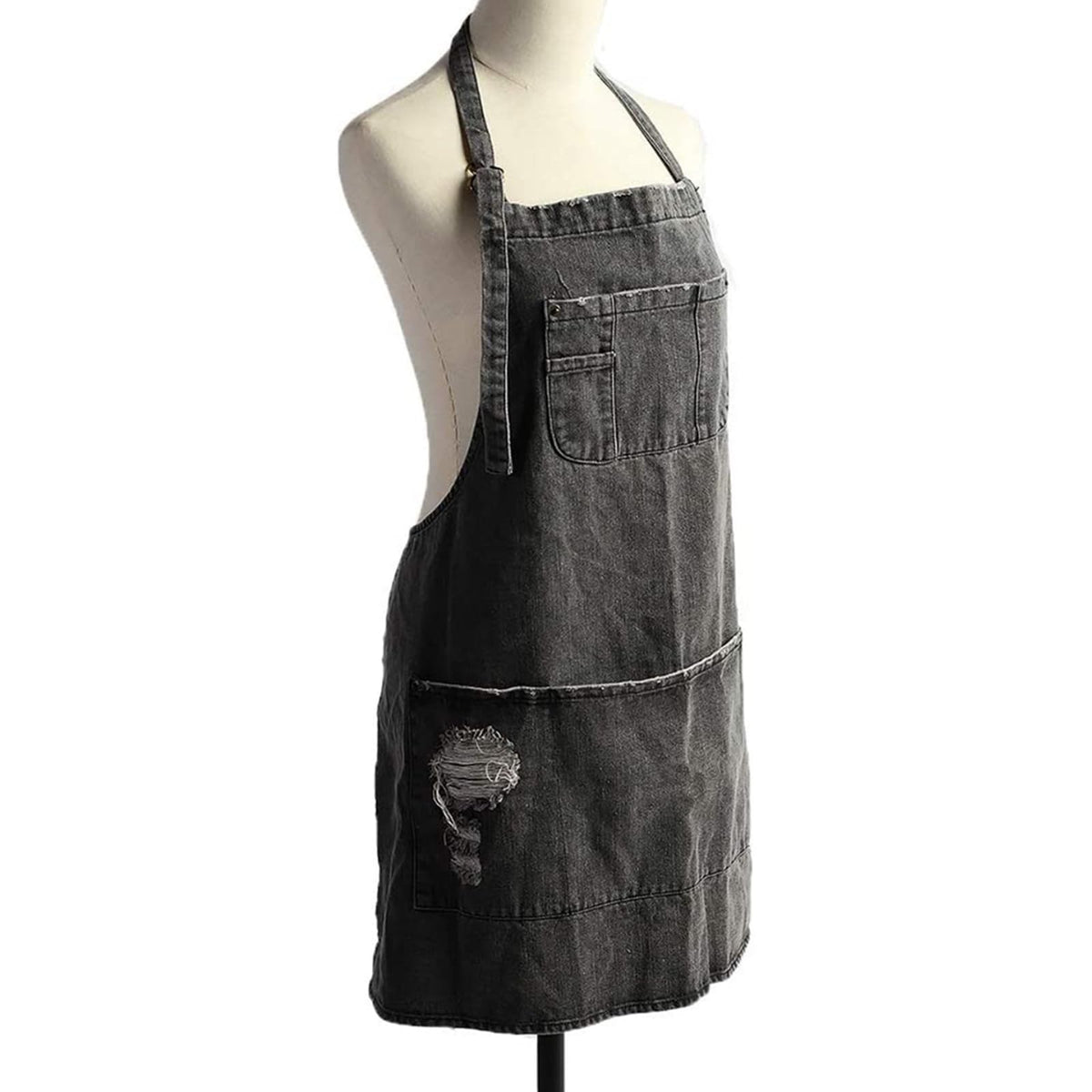 Jowcud Denim Apron cross-back design distributes weight for comfortable long tasks.