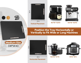 Joy&Grace large 16x13 slider supports wide coffee makers and toaster ovens.