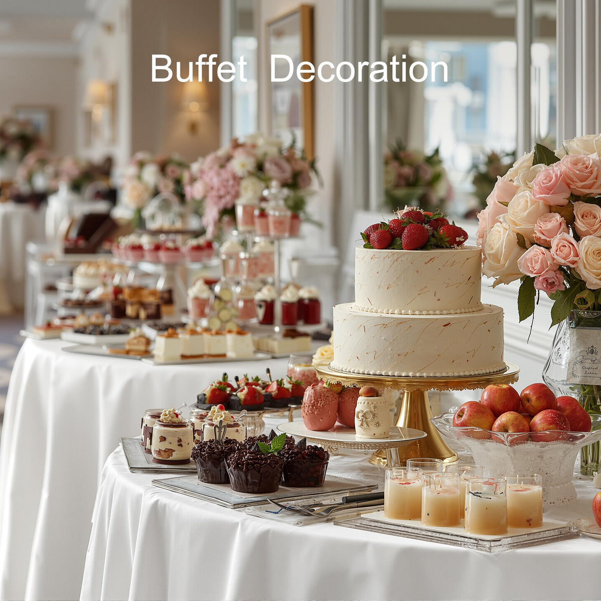 joybest party tablecloth setup for elegant wedding or banquet occasions.