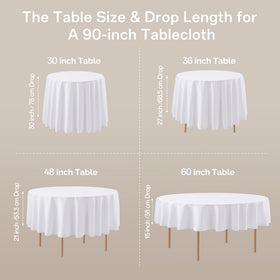 joybest round tablecloth on a 72-inch table with 9-inch drop enhances dining.