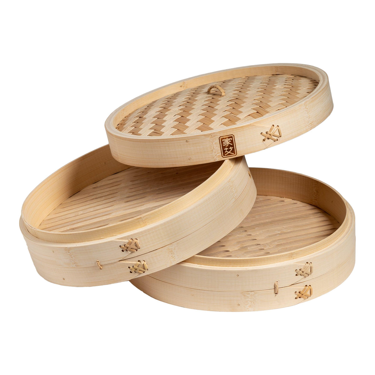 Joyce Chen two-tier steamer stacked for multiple dishes