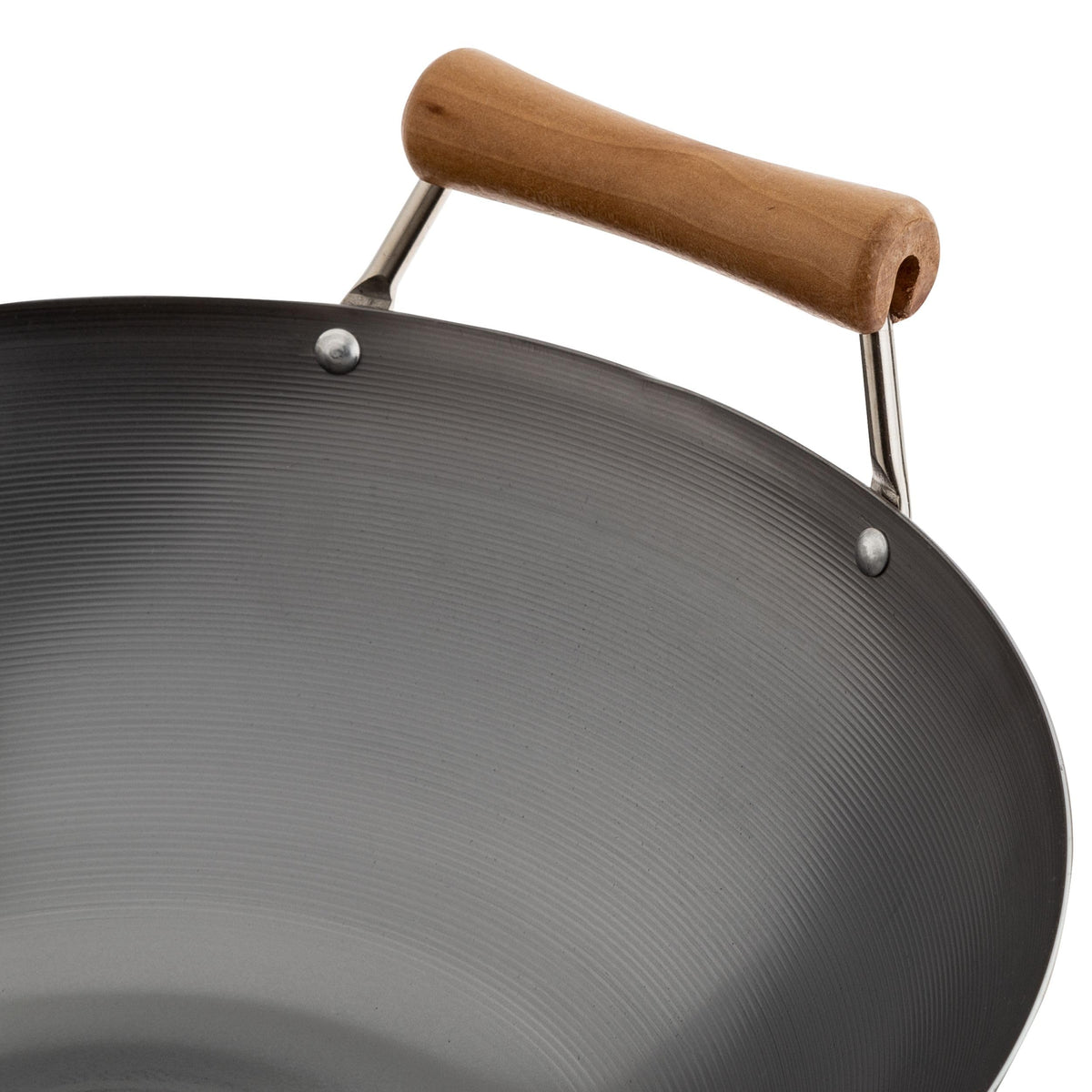 Joyce Chen Classic Series flat-bottom wok on stove for stable, even heating.