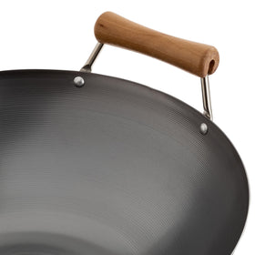 Joyce Chen Classic Series flat-bottom wok on stove for stable, even heating.