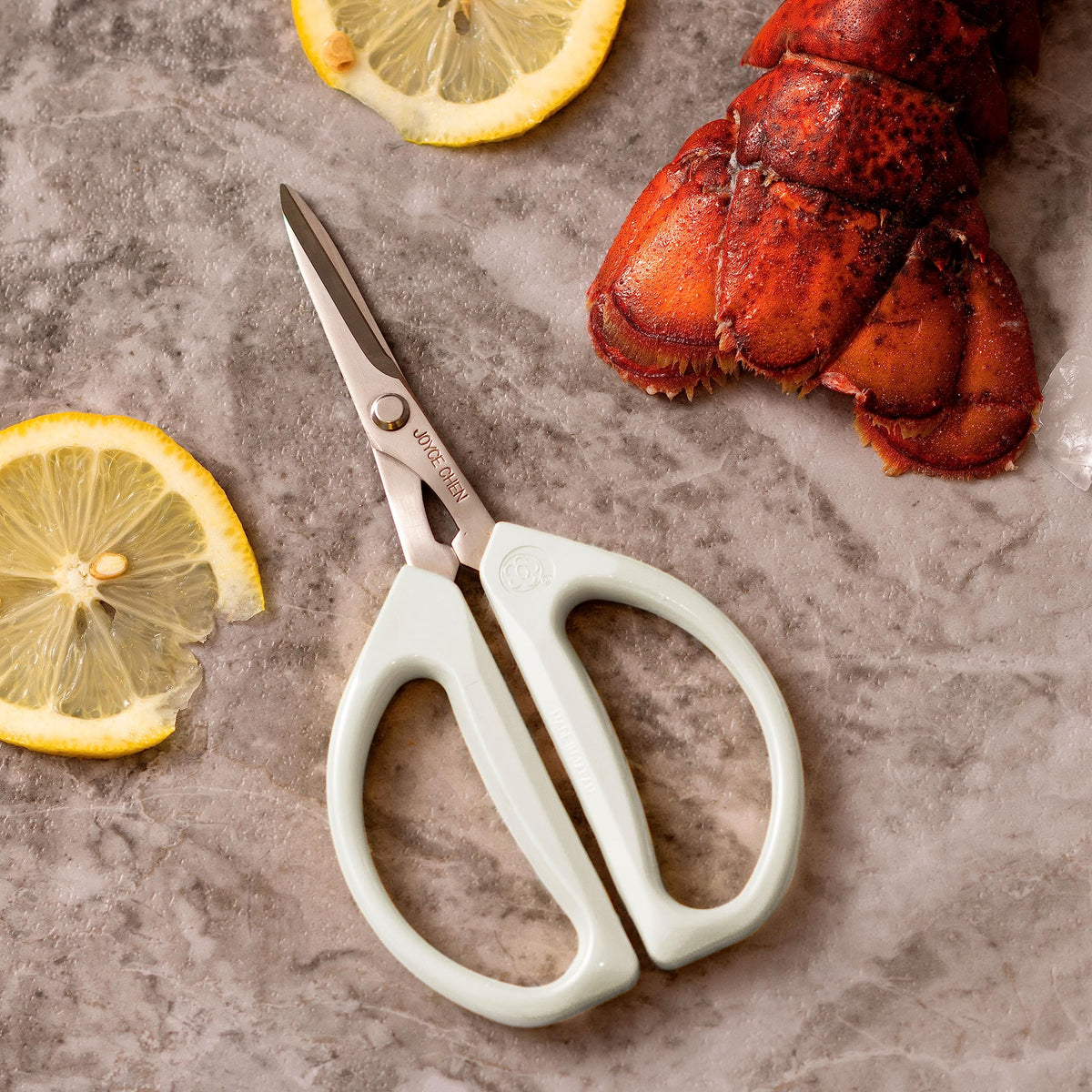 Joyce Chen Original Unlimited Scissors showing ergonomic looped handles for comfort.