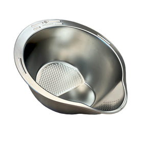 Joyce Chen rice washer bowl front view, durable tool for rinsing rice.