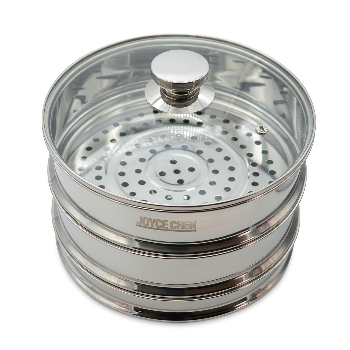 Joyce Chen steamer dishwasher-safe stainless steel for easy cleanup.