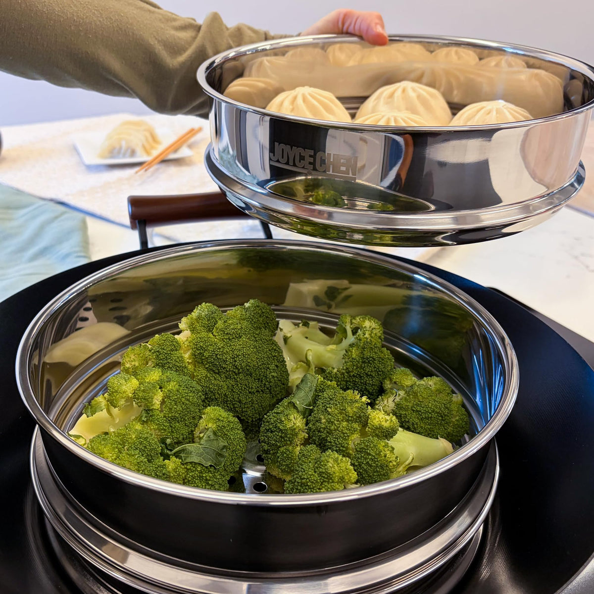 Joyce Chen steamer—durable 304 stainless steel for daily cooking.