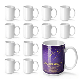 Joyclub 12-set sublimation mugs blank 15oz ready for custom designs.