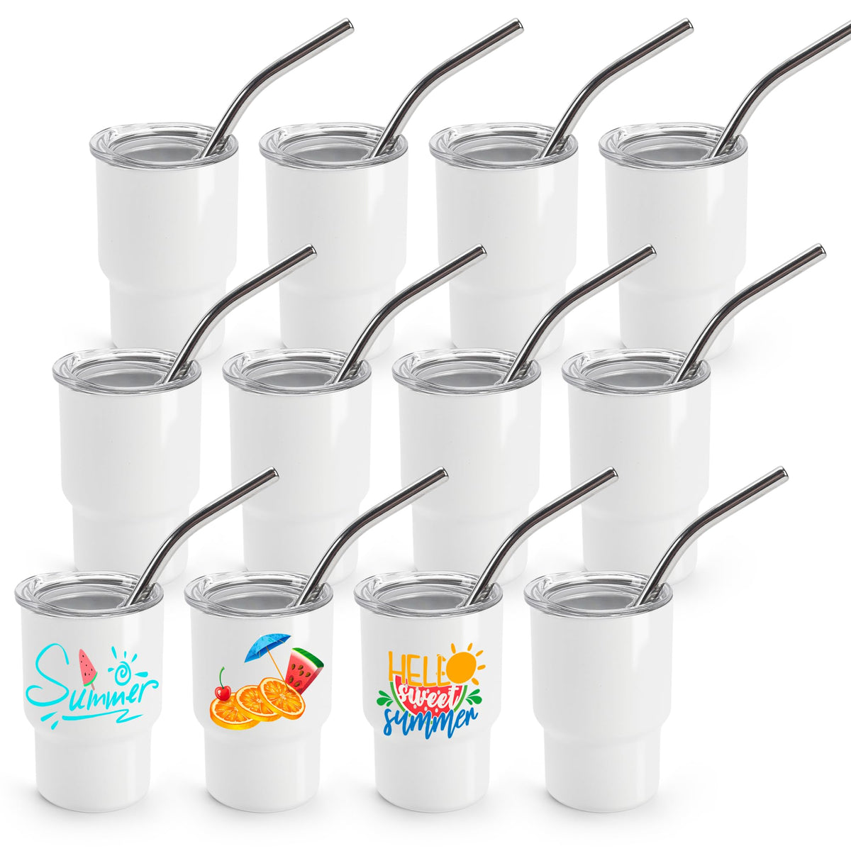 Joyclub 3 oz mini tumbler with lid and straw for portable, spill-free sipping