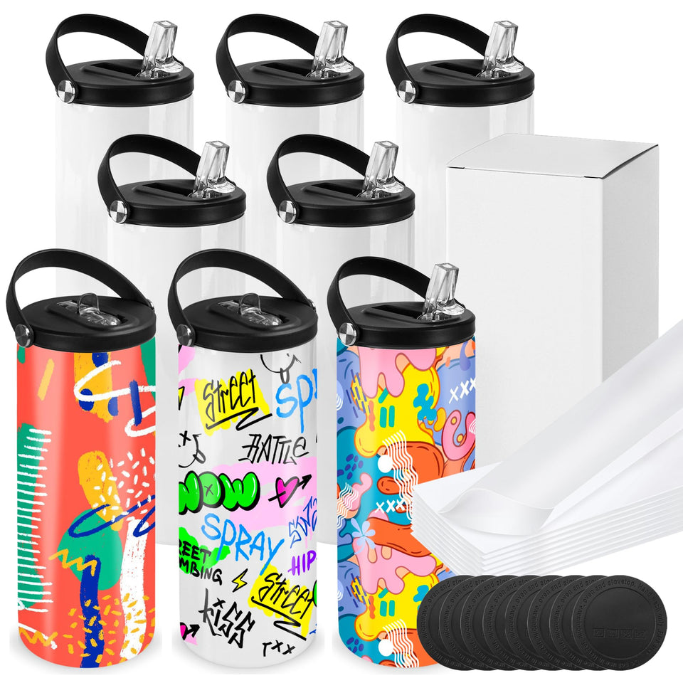 Joyclub 8-pack sublimation tumblers 20oz front view for custom designs.