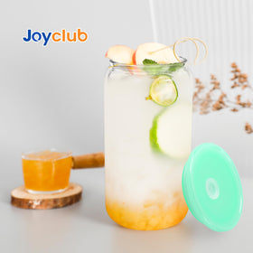 Joyclub acrylic lids in bright colors add style while keeping drinks fresh.
