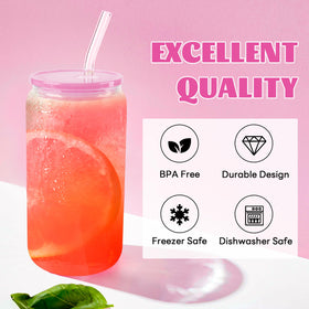 Joyclub 16oz cups handle hot and cold drinks with durable glass.