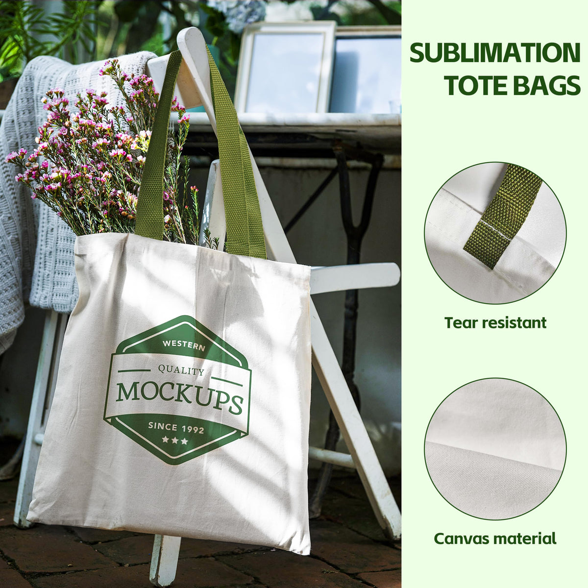 Joyclub sublimation-friendly blank bags ready for heat transfer vinyl.