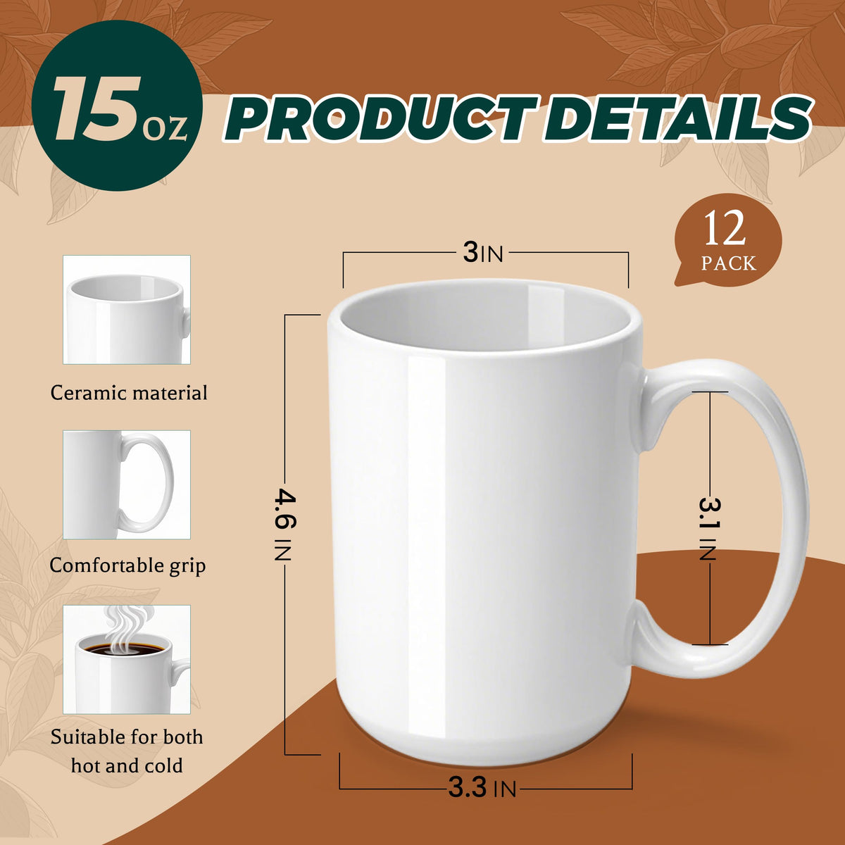 Joyclub sublimation coating on a blank mug, ready for bright, durable transfers.