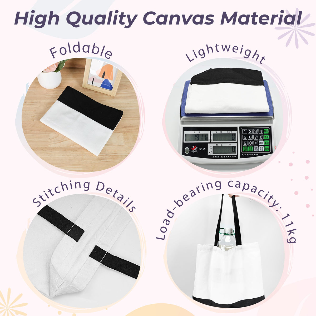 Joyclub sublimation-ready tote bag suitable for printing designs at home