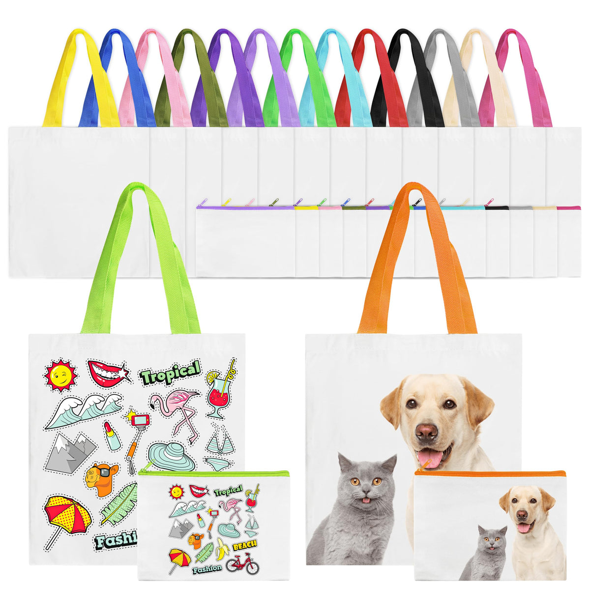 Joyclub sublimation tote bag front view in vibrant color ideal for heat transfer.