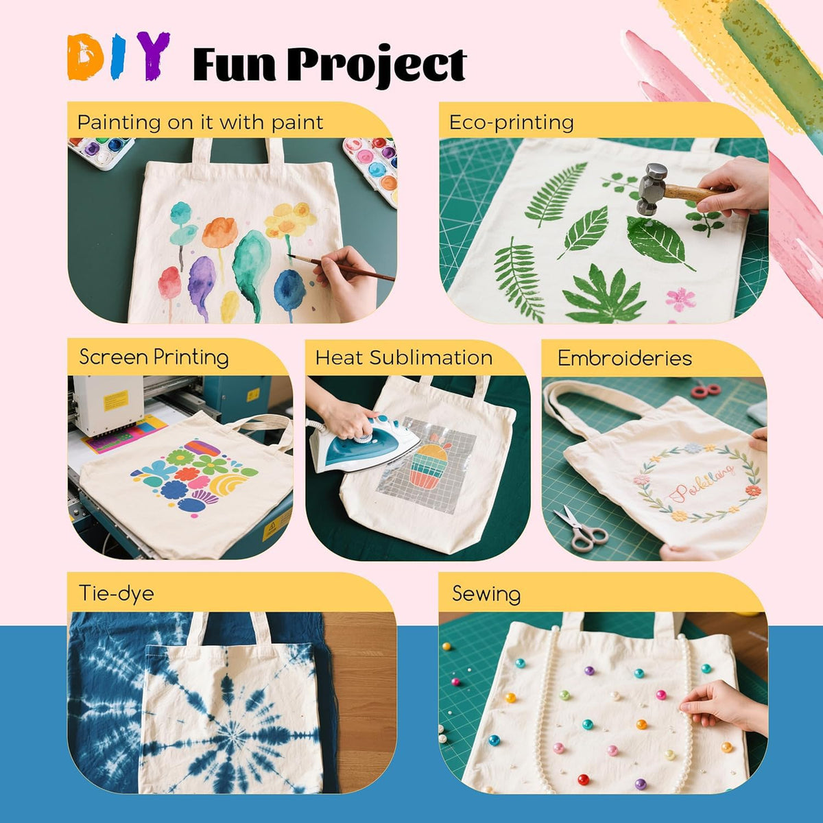 Joyclub versatile tote bags suit shopping, crafts, and creative gifts