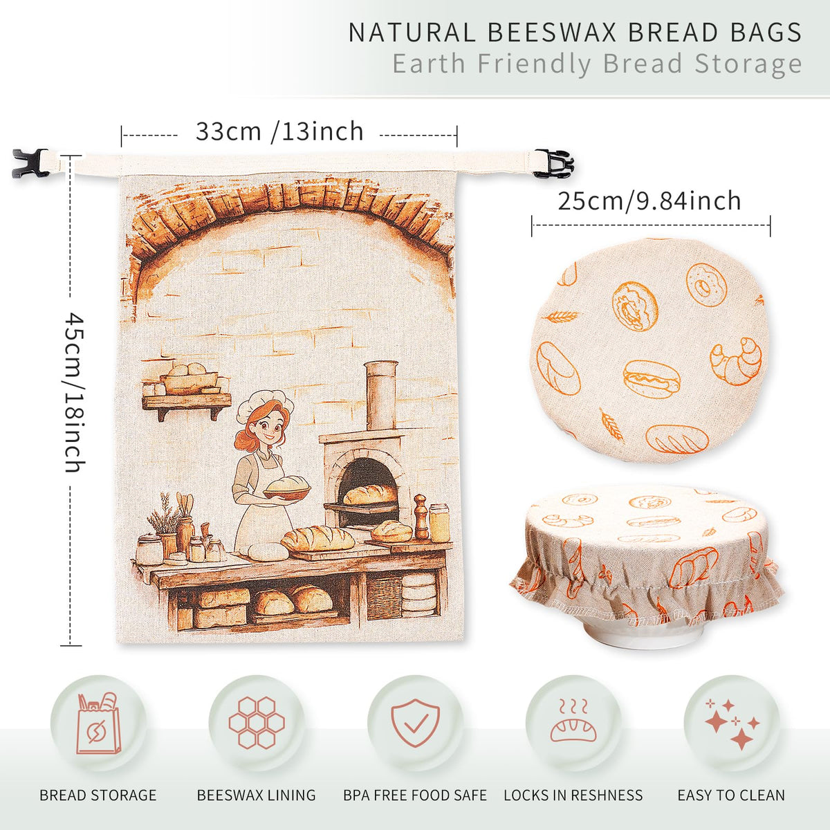 JOYCUDDLE bread bags with airtight closure keep slices soft longer.