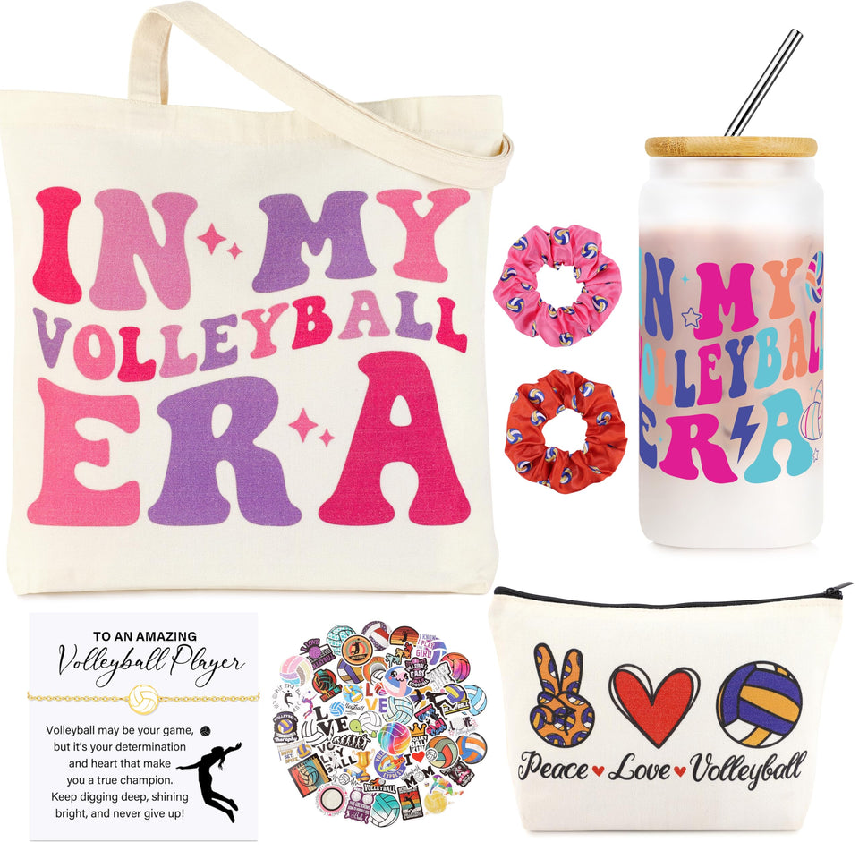 JoycuFF 16oz volleyball glass cup keeps drinks cool during practice.