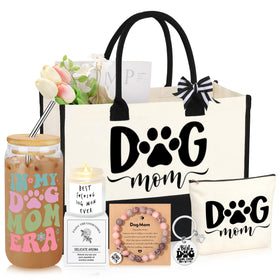 JoycuFF dog mom tote bag; durable canvas with roomy daily capacity.