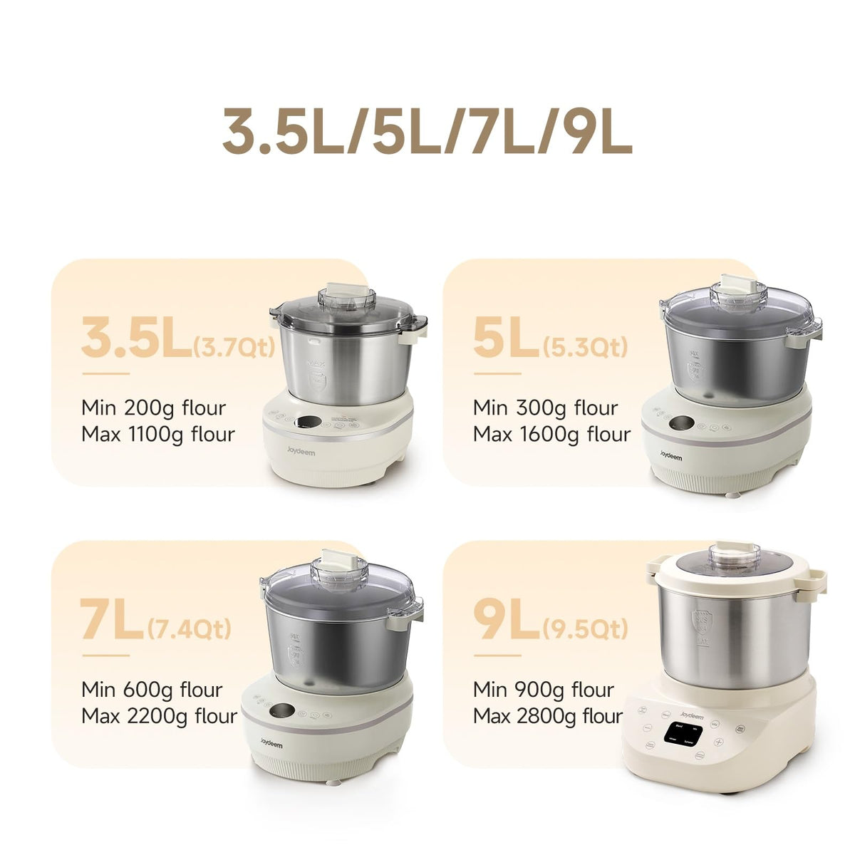 Joydeem multi‑function dough processor ready for kneading and fermentation tasks.