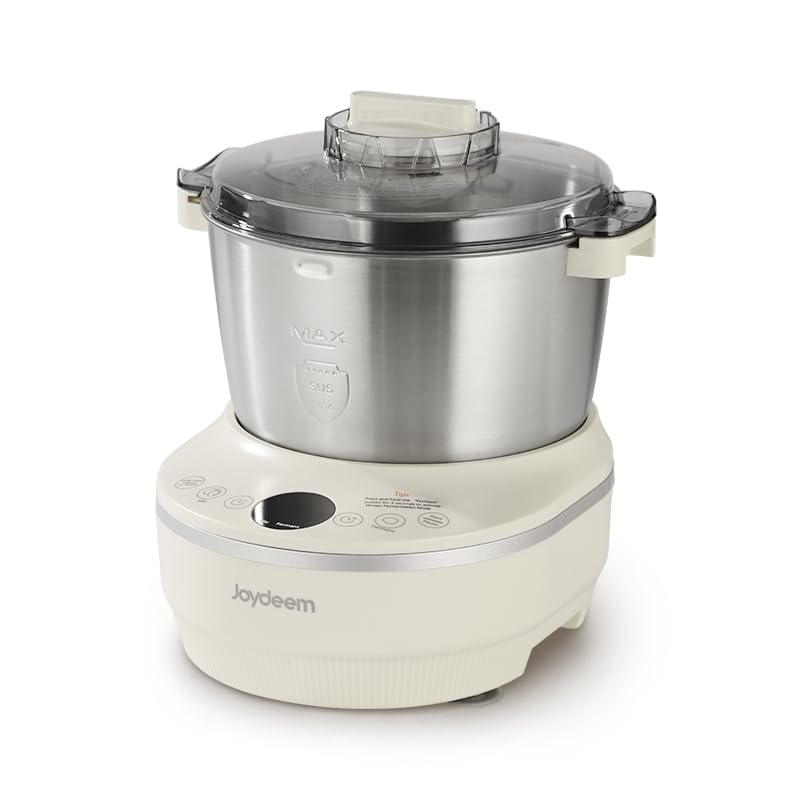 Joydeem electric dough maker kneading dough for even texture and consistency.