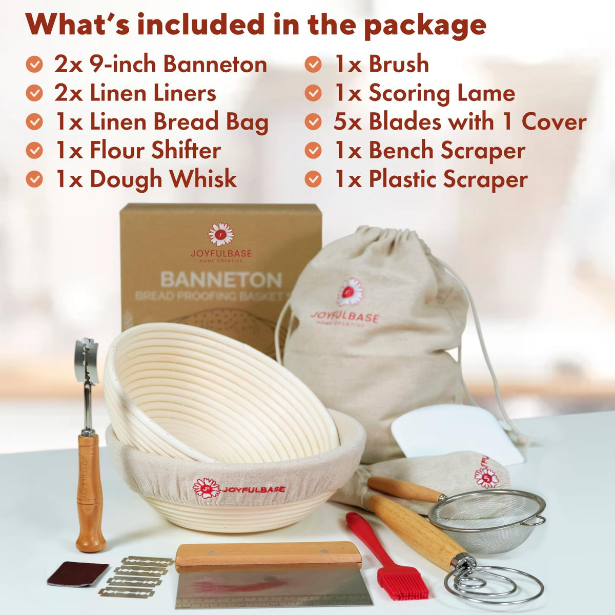 JOYFULBASE linen liner for banneton prevents sticking and simplifies cleanup