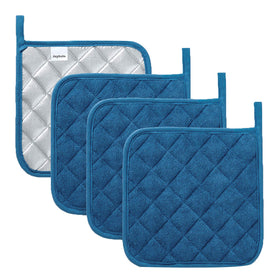 Joyhalo 4-pack pot holders with thick heat resistance for safe oven removal.