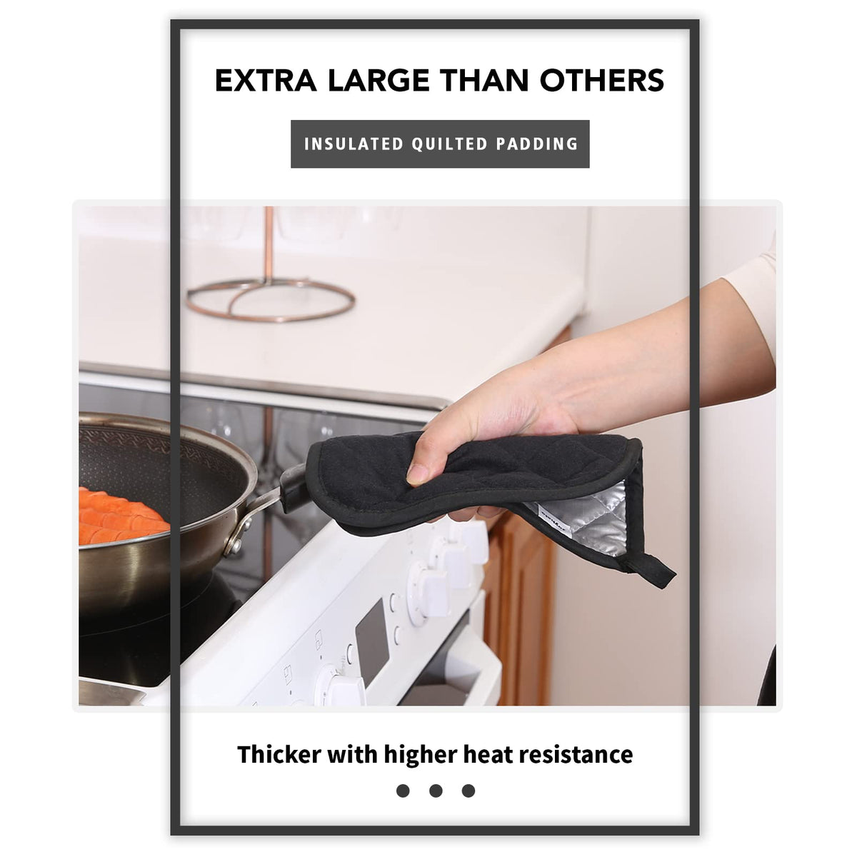 Joyhalo heat-resistant pad helps lift cast iron safely from the oven.