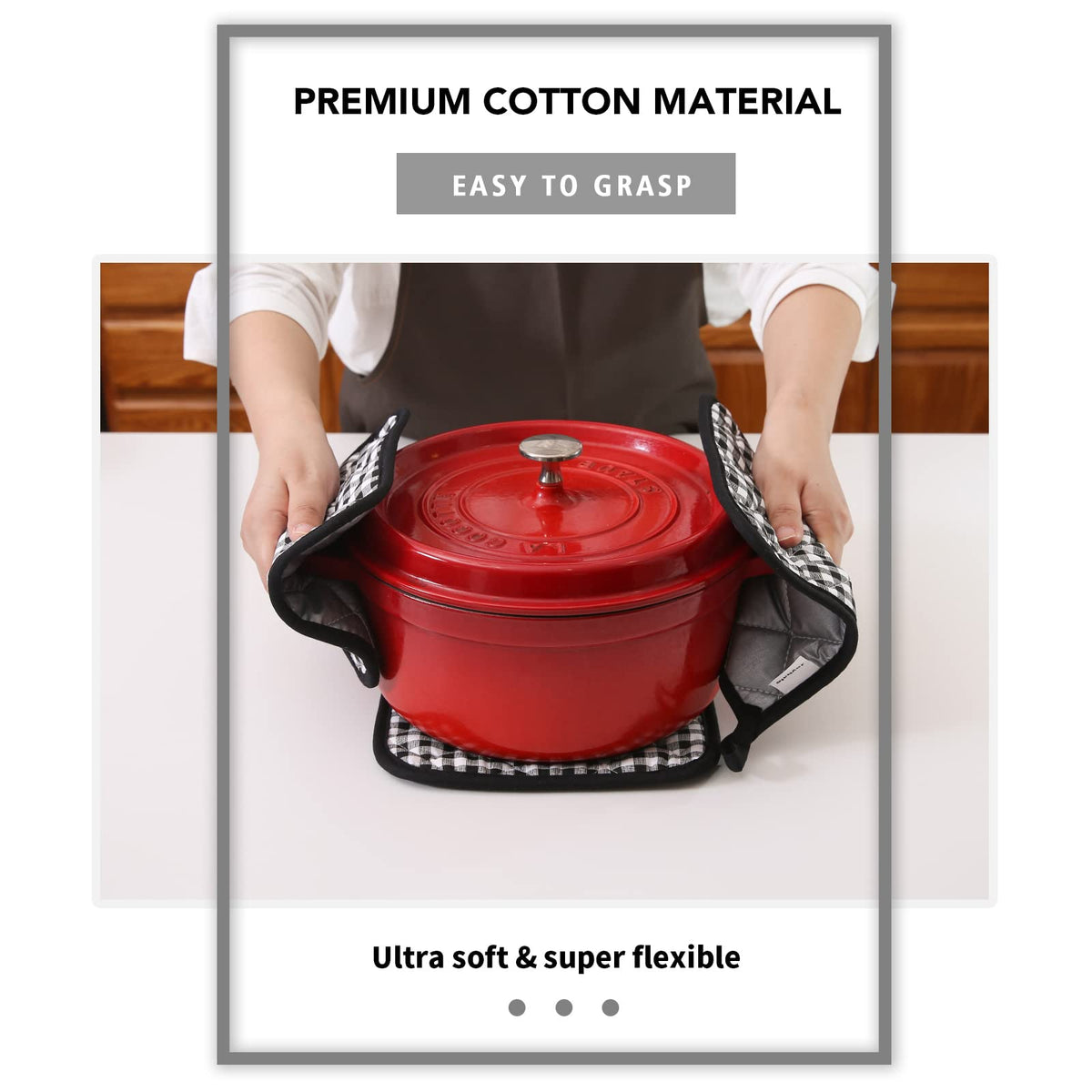 Joyhalo durable quilted design offers reliable protection for stove and oven use.