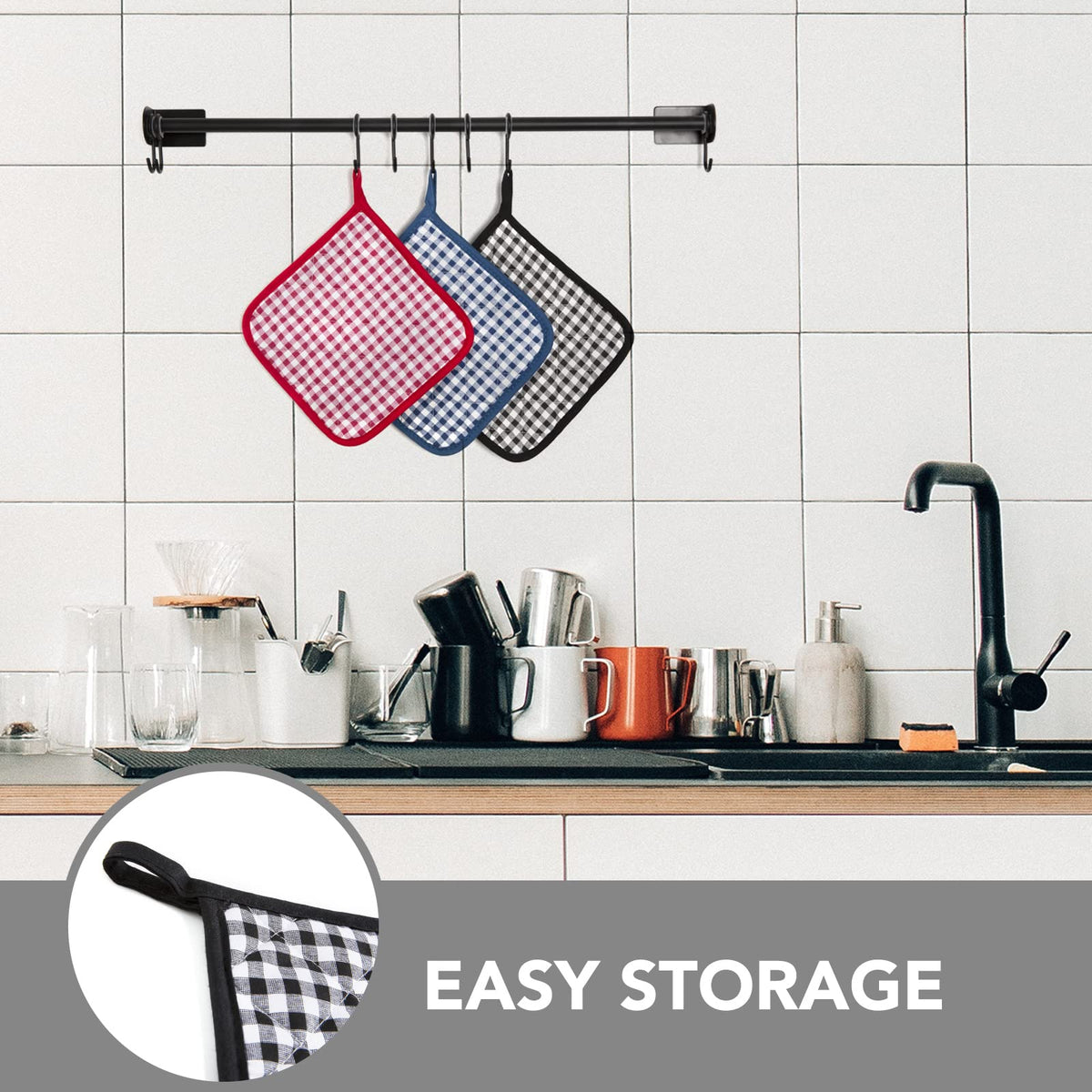 Joyhalo gift-ready pot holders set fits many kitchen styles.