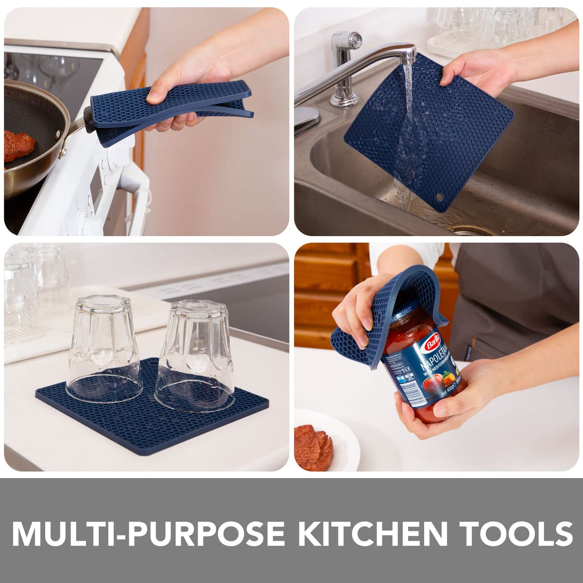 Joyhalo honeycomb drying mat doubles as a coaster and drying surface.
