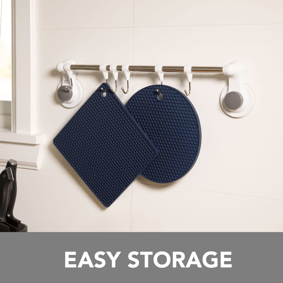 Joyhalo silicone jar opener grip pad on a trivet for easy tasks.