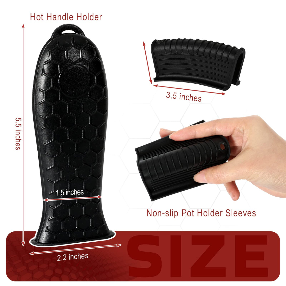 JoyHalo non-slip textured handle cover providing secure grip on a pan.